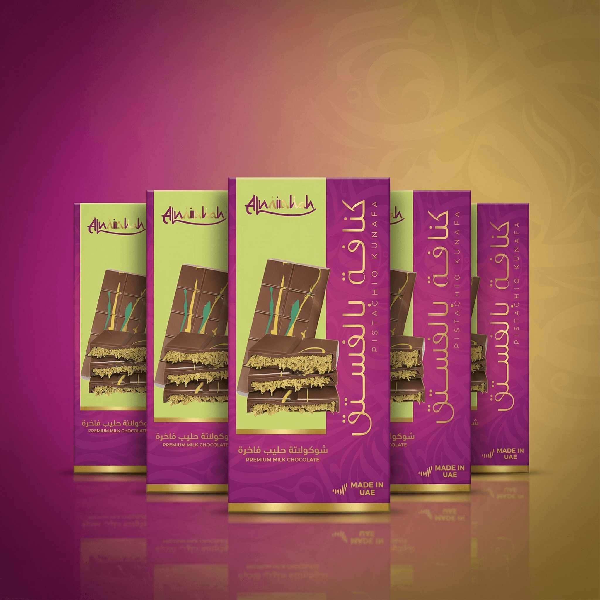 Pistachio Kunafa Milk Chocolate - 400g (5 x 80g)